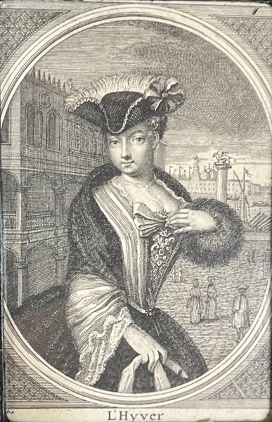 Antique Copperplate Engraving  Venice Grand Tour L’Hyver: C18th France