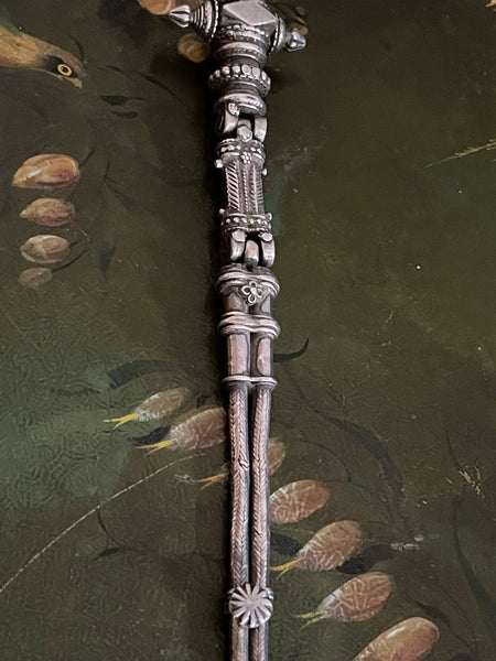 Antique Handmade Indian Tribal High Grade Silver Belt: C19th Rajasthan, Northern India