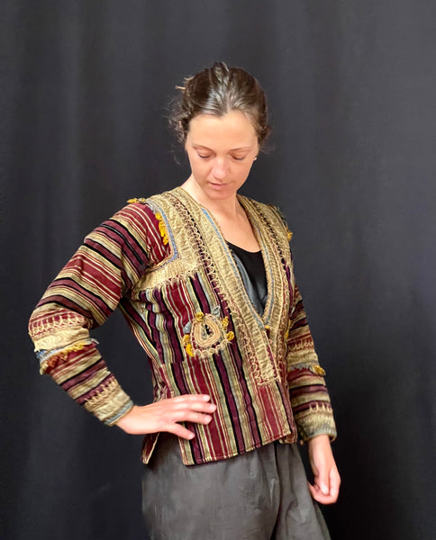 Ottoman Striped Velvet Quilted Jacket: C1910 Turkey