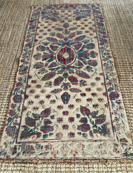 Antique Ottoman Voided Silk Velvet Pillow Yastik: 18th Century Turkey