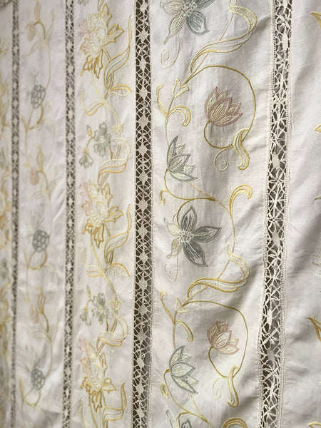 Antique Arts & Crafts Hand Embroidered Bedcover, Throw or Curtain: C1900 Britain