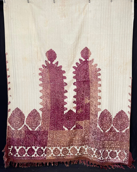 Antique Silk Embroidered Ceremonial Portier : Late C19th early C20th Rabat, Morocco