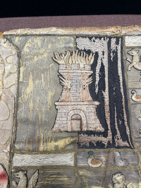 Antique Rare Ancient Embroidered Armorial Coat of Arms: C16th Europe