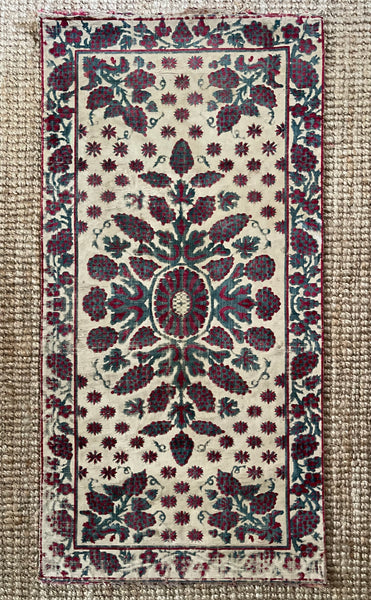 Antique Ottoman Voided Silk Velvet Pillow Yastik: 18th Century Turkey