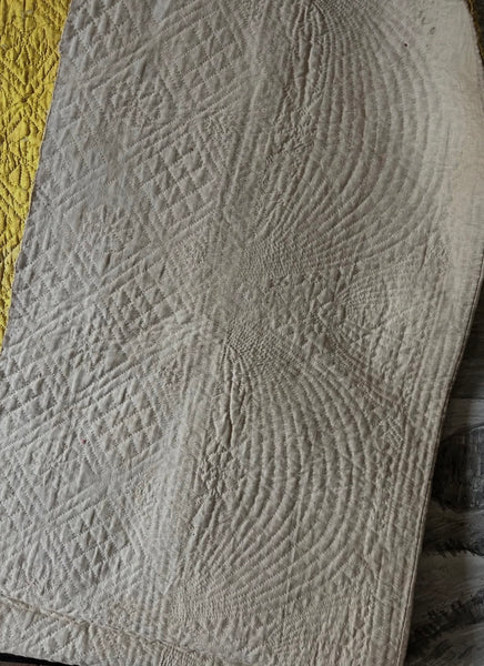 Handmade Antique Silk Boutis Quilt Border: C18th,Provence, France