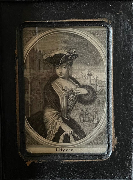 Antique Copperplate Engraving  Venice Grand Tour L’Hyver: C18th France