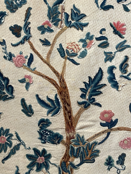 Antique Crewelwork Tree of life: C18th England