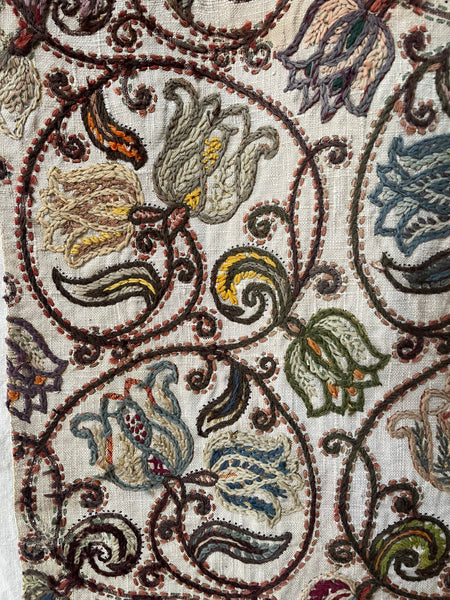 Antique Arts and Crafts Crewelwork Embroidery Jacobean Revival: C20th Europe