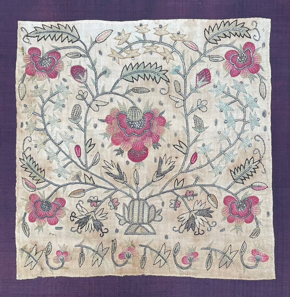 Traditional Ottoman Silk and metal thread embroidery: C19th Turkey