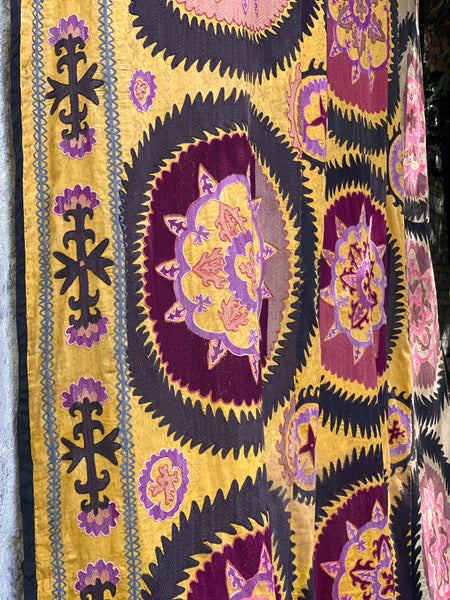 Antique Traditional Hand Embroidered Suzani Tent or Wall Hanging: C20th Uzbekistan