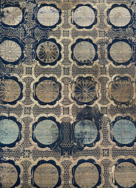 Rare Fine Antique Japanese (Kinran) Silk and Gilt Thread Brocade: C18th Edo period, Japan