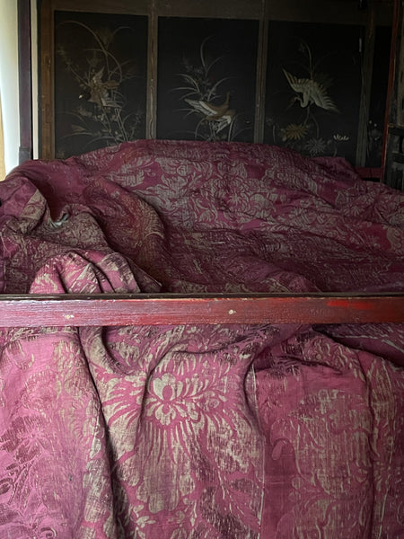 Italianate Silk Brocade Bedcover or Wallhanging: C17th Italy