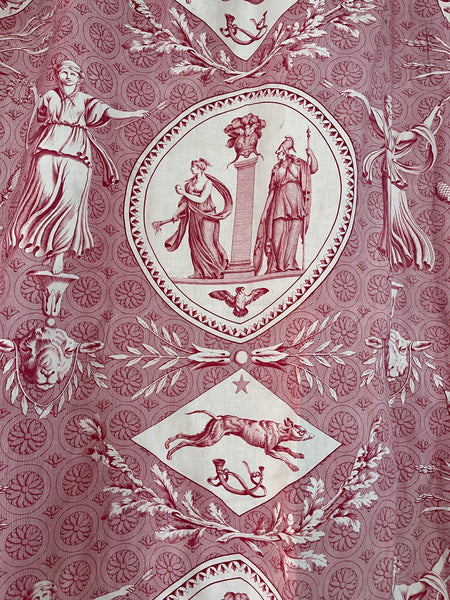 Antique Neo Classical Toile de Jouy Curtains Mulhouse ‘Pallas and Venus’: C19th France