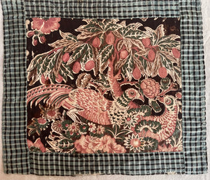 Antique Glazed Chintz Panel with Pheasants and Fruit Tree: C1815 Europe