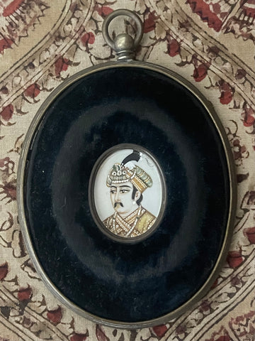 Hand painted Indian Maharajah Miniature Painting Grand Tour Souvenir : C19th India for export
