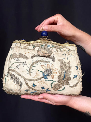 Antique Ottoman Embroidered Bag: C19th Europe