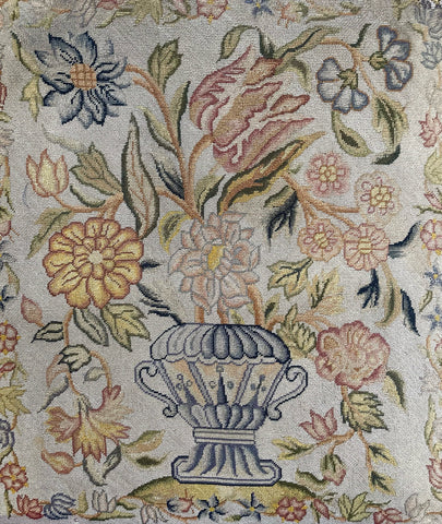 Jacobean revival English Embroidered Needlepoint: C1900 England