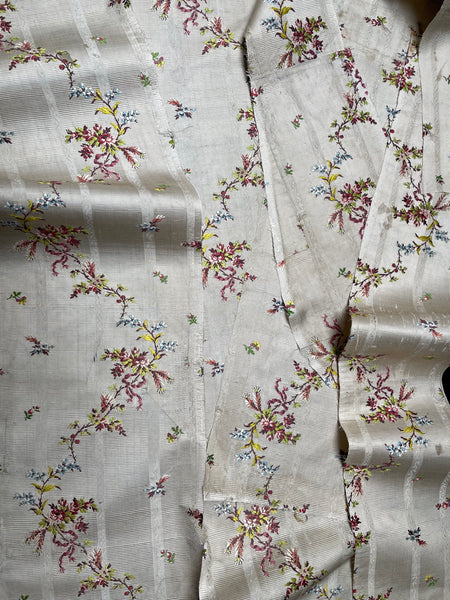 Collection Rococo Silk Brocade Dress Panels Floral : C18th Lyon, France