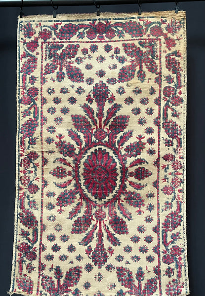 Ottoman Voided Silk Velvet Pillow or Bolster Cover: C18th Turkey