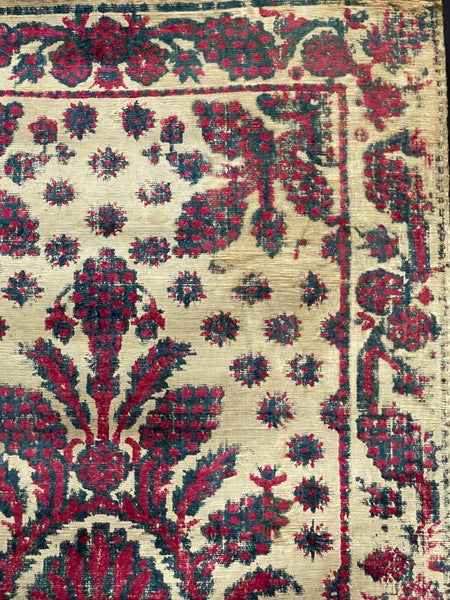 Ottoman Voided Silk Velvet Pillow or Bolster Cover: C18th Turkey