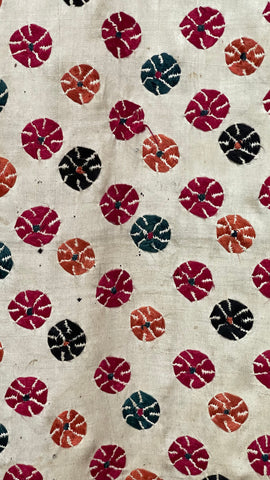 Antique Silk Embroidered Traditional Wedding Shawl : C20th Gujarat, India