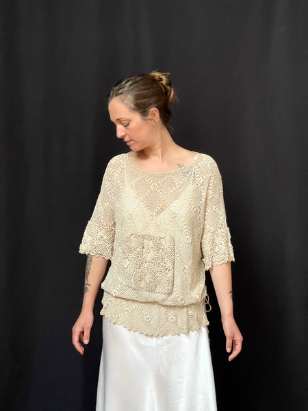 Original 1920s Crotchet Lace Top: C1920 Europe