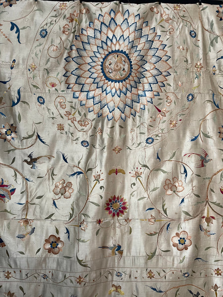 Large Fine Silk Embroidered Cover Wall Hanging: Early 18th century, China