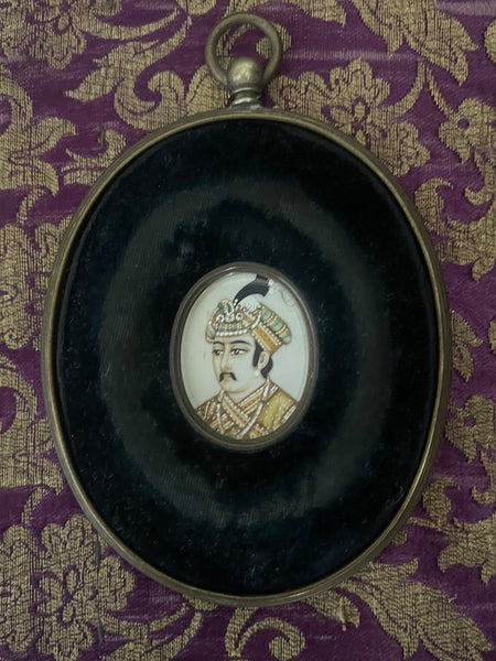 Hand painted Indian Maharajah Miniature Painting Grand Tour Souvenir : C19th India for export
