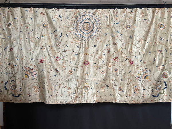Large Fine Silk Embroidered Cover Wall Hanging: Early 18th century, China