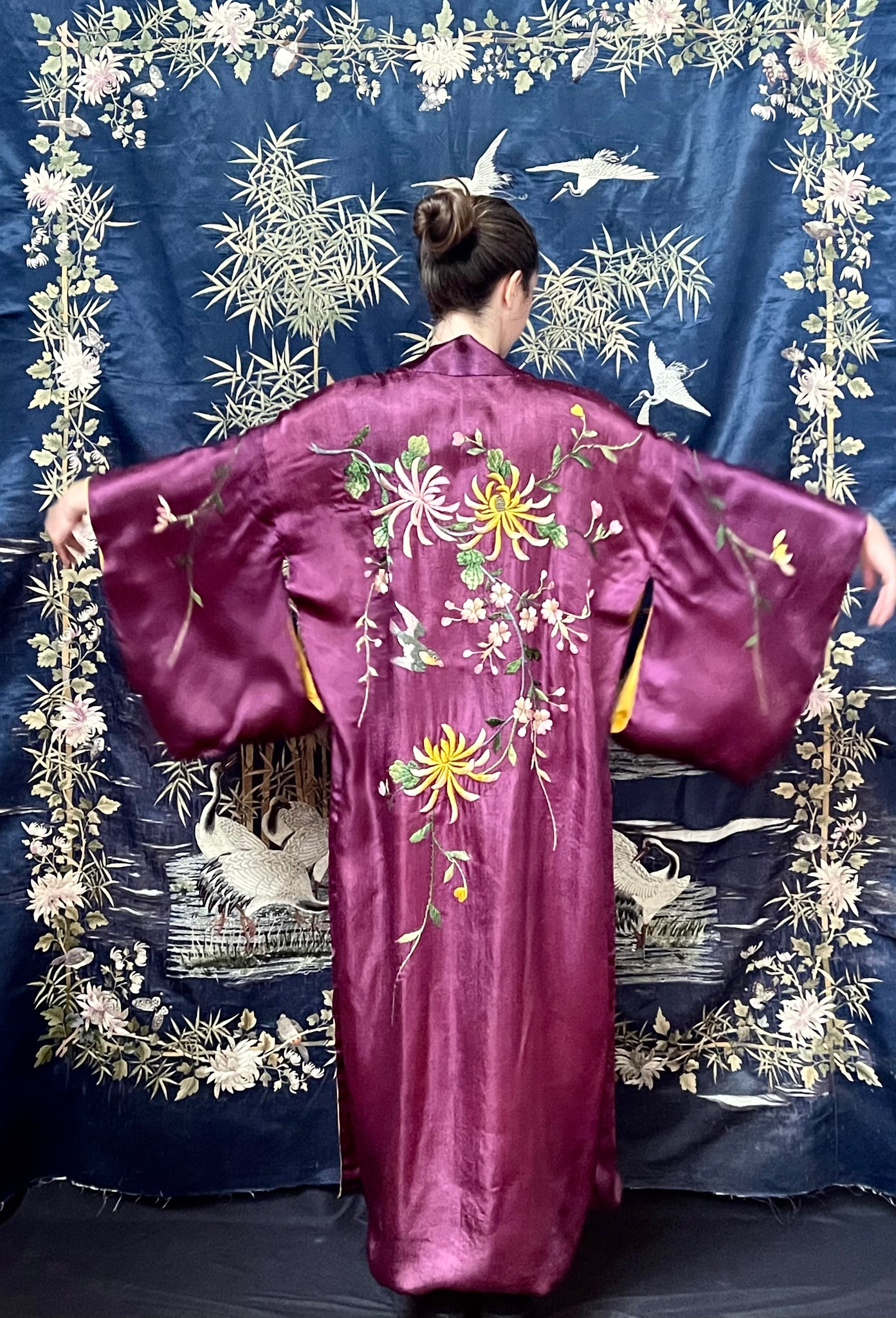 Japanese silk kimono sales robe