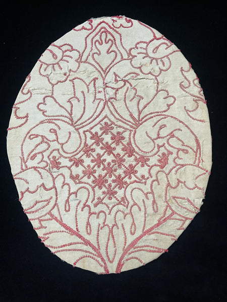 Jacobean Red work Embroidered Panel: C16th English