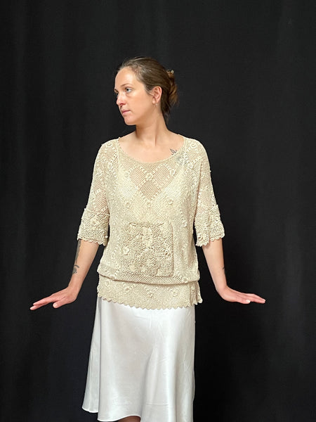 Original 1920s Crotchet Lace Top: C1920 Europe