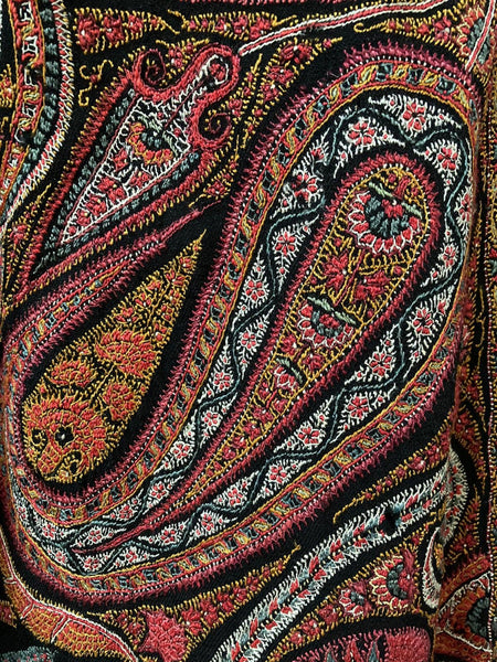 Woman’s Embroidered Antique Kashmir Shawl Coat: ca 1860 India
