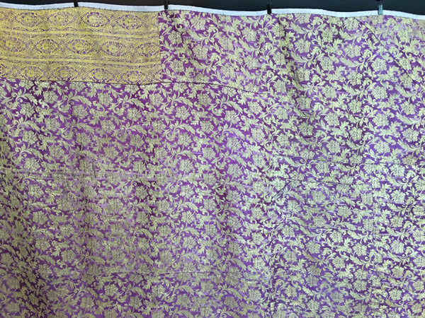 Purple Silk Gold Brocade: C19th Varanasi, India