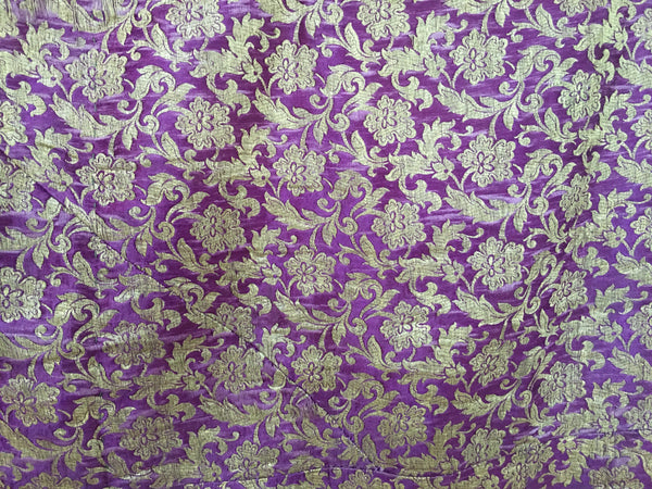Purple Silk Gold Brocade: C19th Varanasi, India