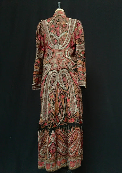 Woman’s Embroidered Antique Kashmir Shawl Coat: ca 1860 India