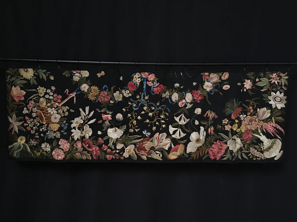Silk Embroidered Panel Pelmet:  C1820/30 Lyon, France