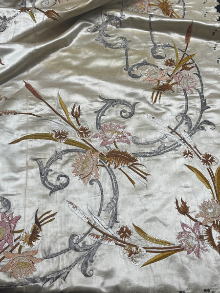 Antique Embroidered Ottoman Wedding Trousseau Bedcover: C19th Turkey
