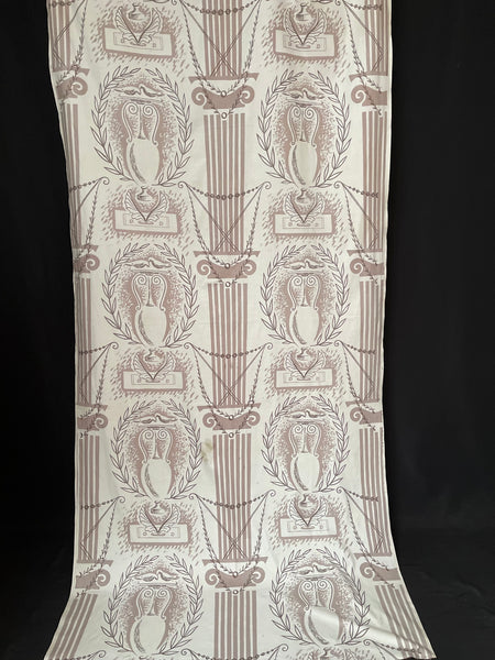 Mid Century Chintz Textile with Columns: C1950s France