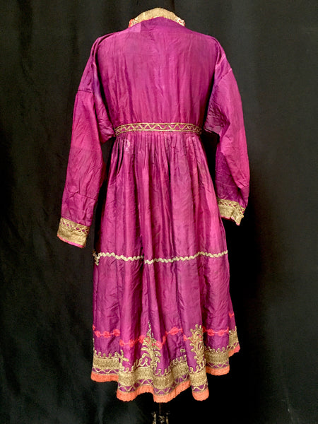 Woman’s Embroidered & Quilted Tribal Silk Dress  late 19th century