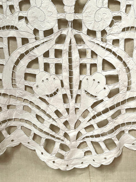 Art Deco Cutwork Curtain Panel Wall Hanging: C1920s France