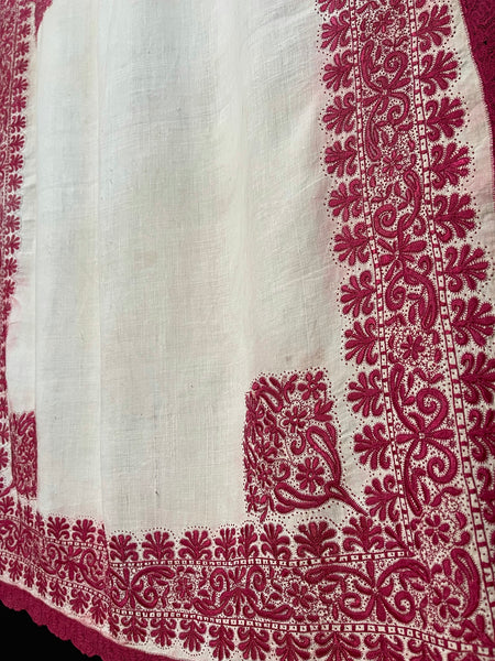 Fine Silk Cretan Embroidered Shawl : First half C19th Crete