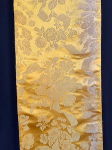 3.5 metre Length of Yellow Silk Brocade: C1900 French