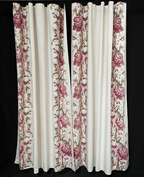 Pair of Curtains with Chintz Borders: C1930 Franc
