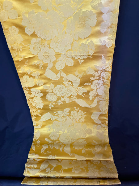 3.5 metre Length of Yellow Silk Brocade: C1900 French