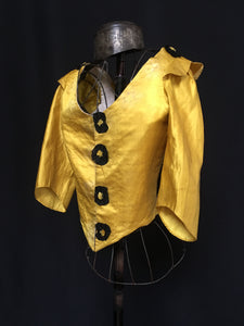 19th Century  Buttercup Yellow Silk Satin Bodice