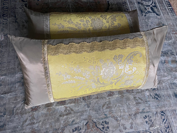 Handmade Bespoke Silk Brocade Cushions: C18th France