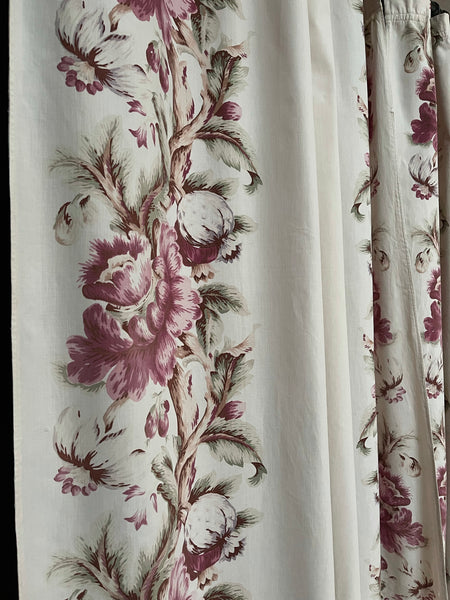 Pair of Curtains with Chintz Borders: C1930 Franc