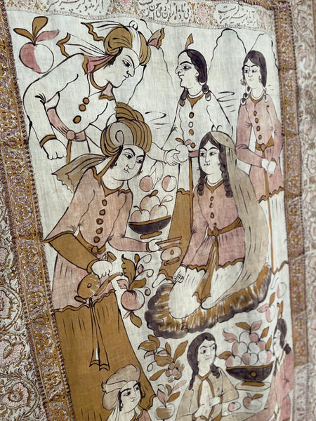 Hand-painted Portrait Kalamkari: C19th Isfahan, Persia