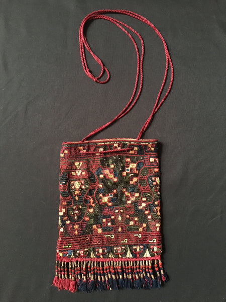 Greek Embroidered Bag with Tassles Attica C19th